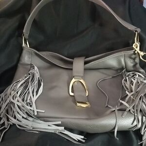 Gili Gray Leather Fringe Women's Bag